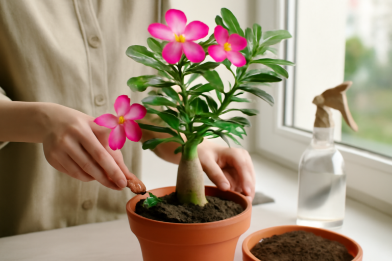 como cuidar da flor do deserto