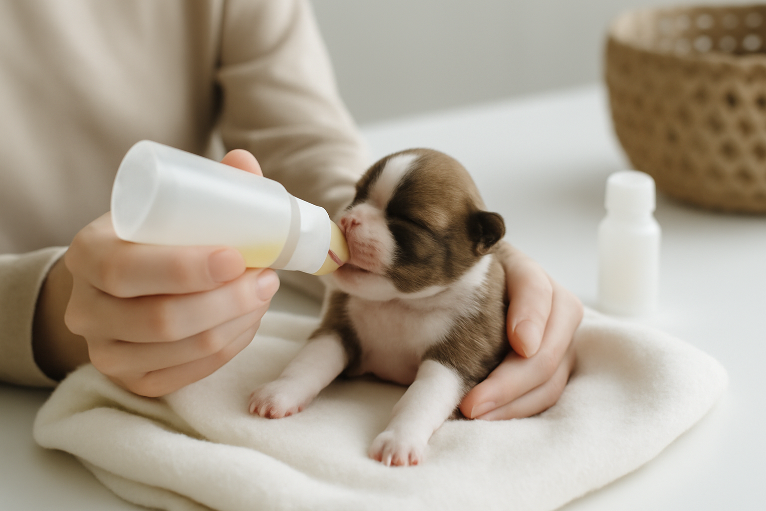 como cuidar de um filhote de cachorro recem nascido orfão